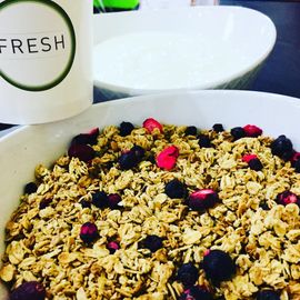 Granola and yogurt from fresh